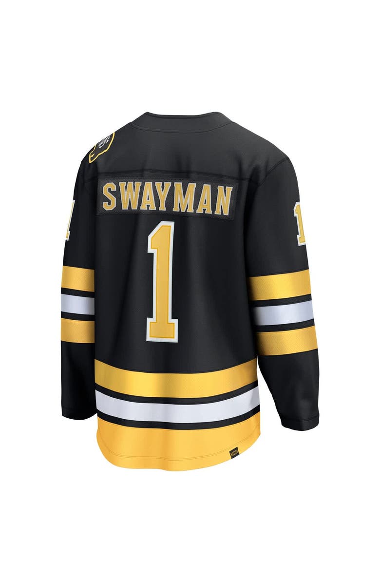 FANATICS Men's Fanatics Jeremy Swayman Black Boston Bruins Home Breakaway Player Jersey, Alternate, color, Black