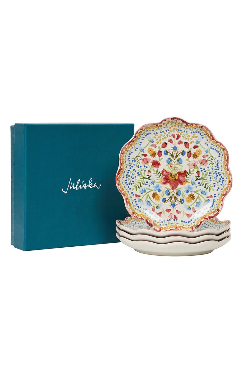 Juliska Sofia Set of 4 Side/Cocktail Plates, Alternate, color, Multi Orange