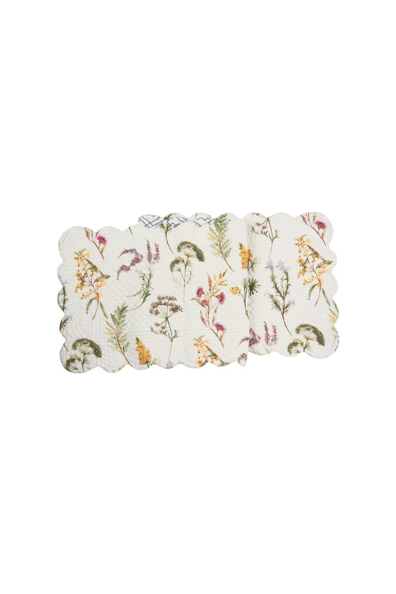 Genevieve Floral Kitchen Table Runner 14" x 51", Main, color, Yellow