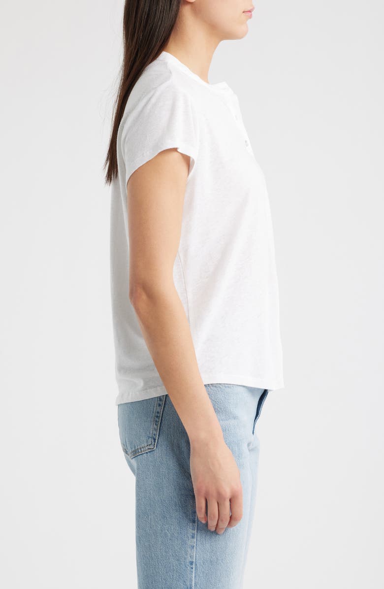 Bella Dahl Placket Cap Sleeve Top, Alternate, color, White