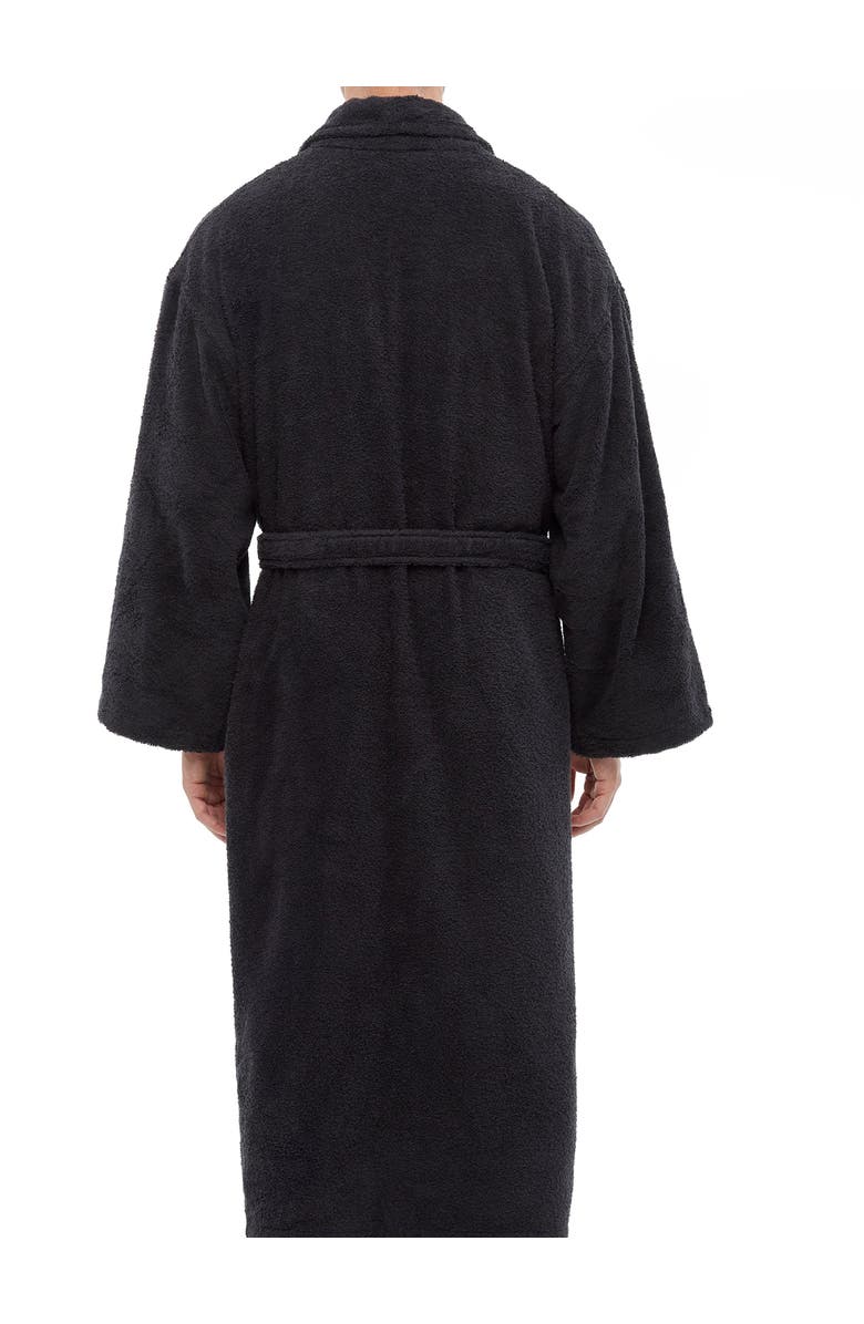 ARUS Mens Classic Shawl Collar Ankle Length Terry Bathrobe, Alternate, color, Black