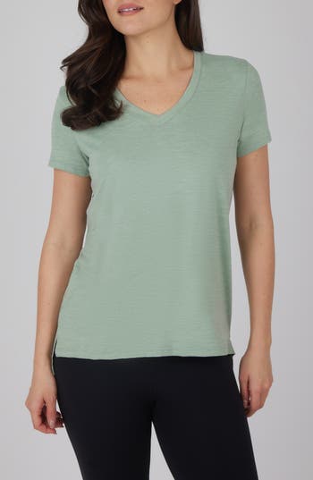 90 Degree By Reflex City View 2-pack High-low T-shirts In Heather Iceberg Green/ht