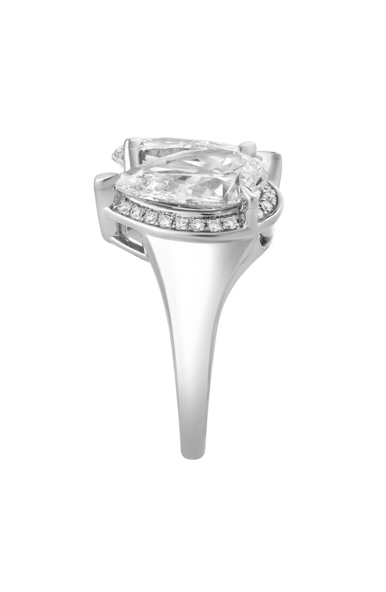 LuvMyJewelry Araminta 14K Gold Toi et Moi Pear Lab Grown Diamond Ring - 5.3 Cts, Alternate, color, 14K White Gold