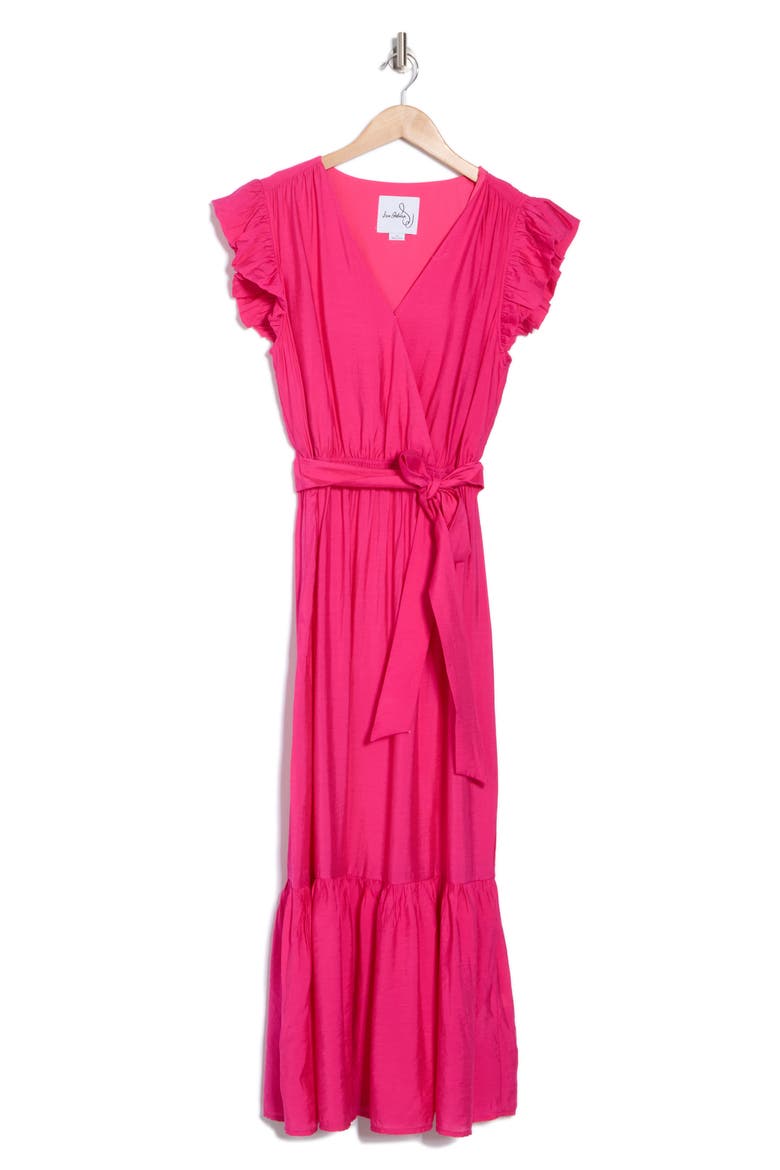 Flutter Cap Sleeve Maxi Dress, Main, color, PRETTY PINK