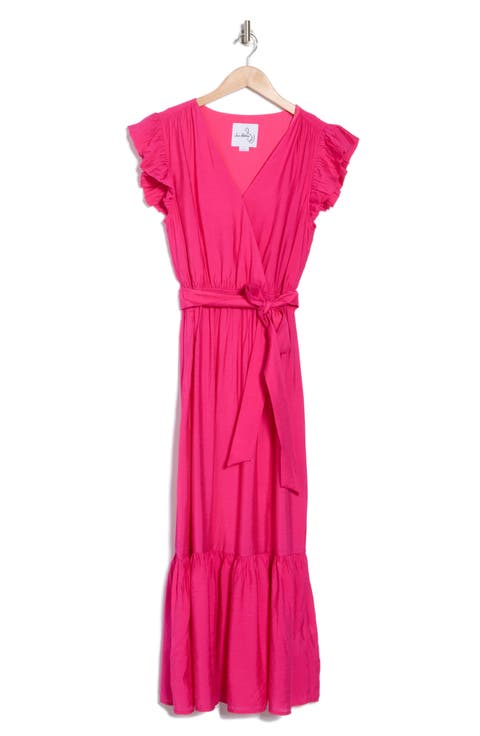 Flutter Cap Sleeve Maxi Dress