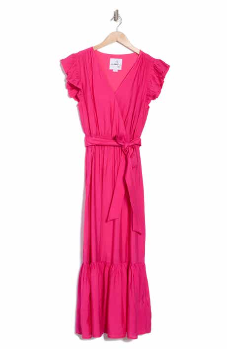 Flutter Cap Sleeve Maxi Dress