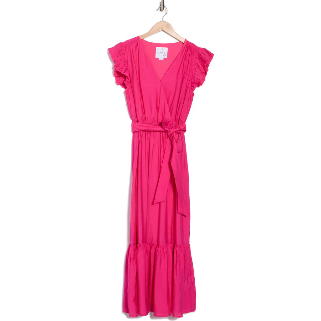 Shop Sam Edelman Flutter Cap Sleeve Maxi Dress In Pretty Pink