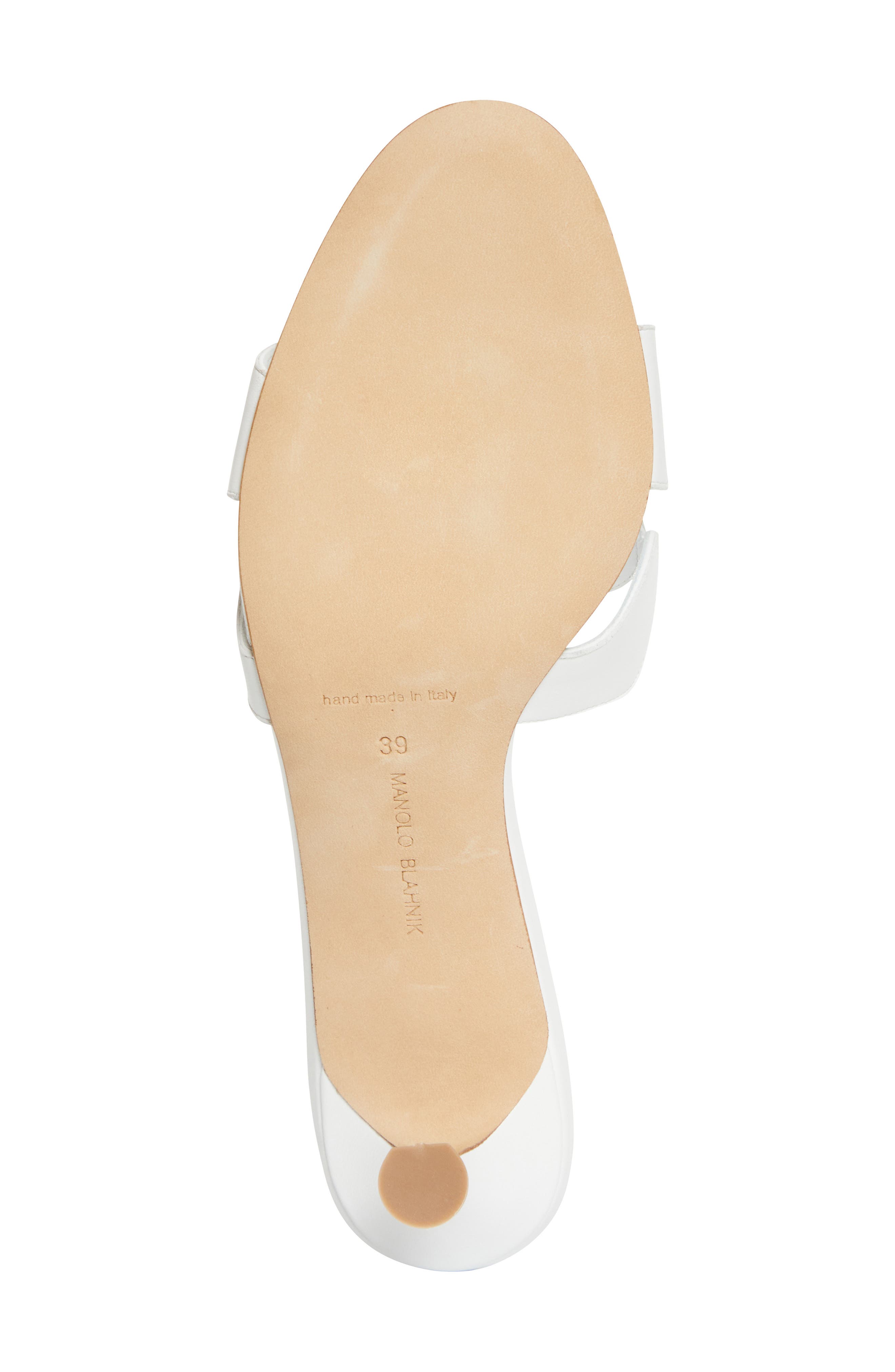 Manolo Blahnik Haribalmu Kitten Heel Sandal, Alternate, color, White