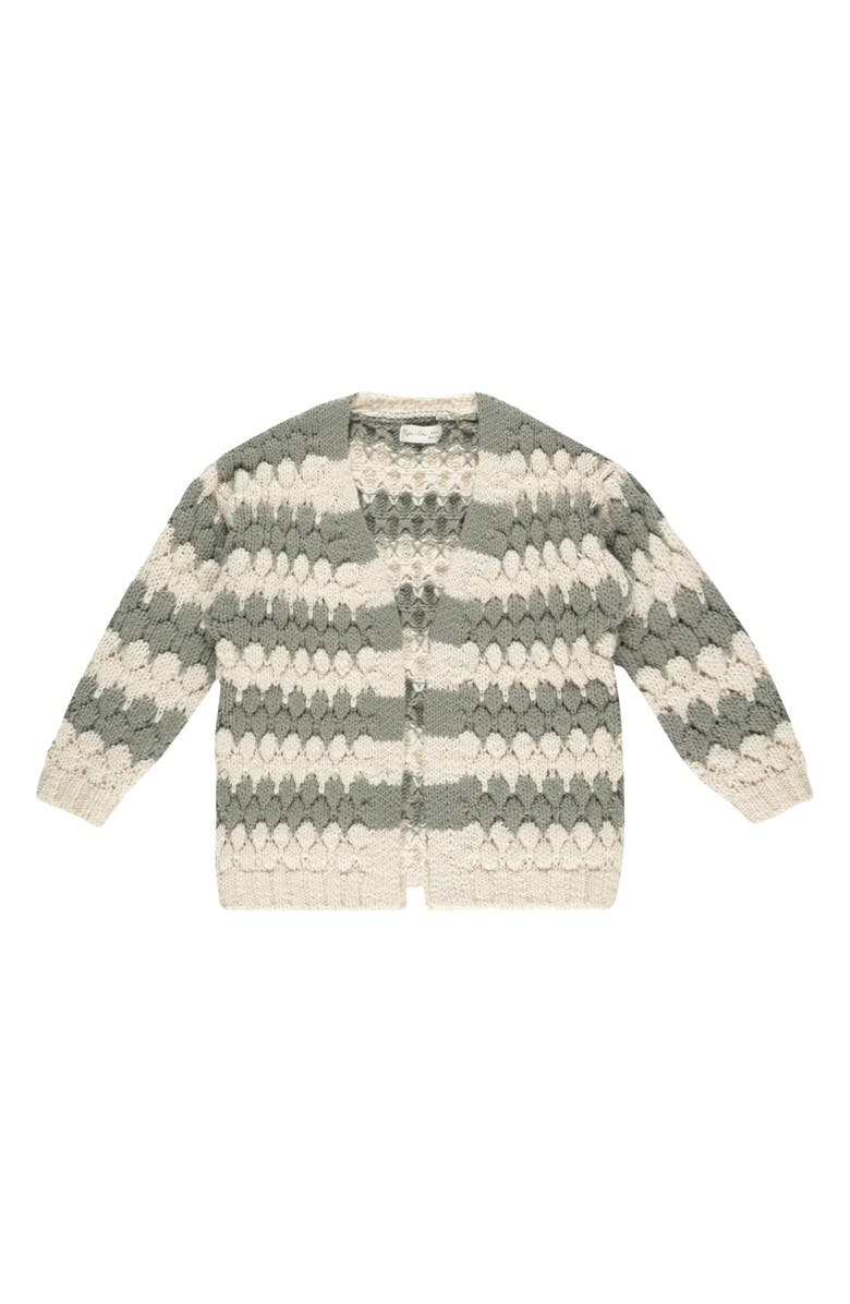 Rylee + Cru Kids' Bubble Knit Cardigan, Main, color, Laurel Stripe