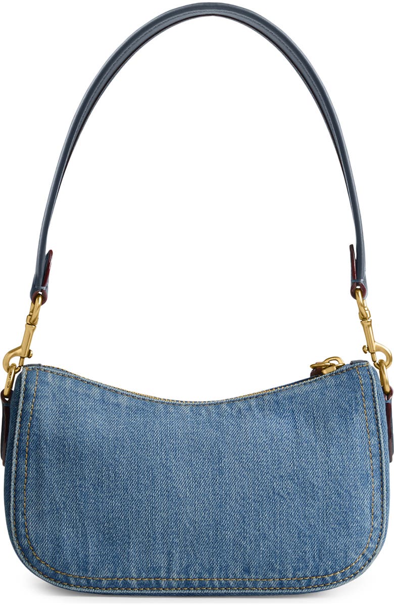 COACH Denim Shoulder Bag, Alternate, color,