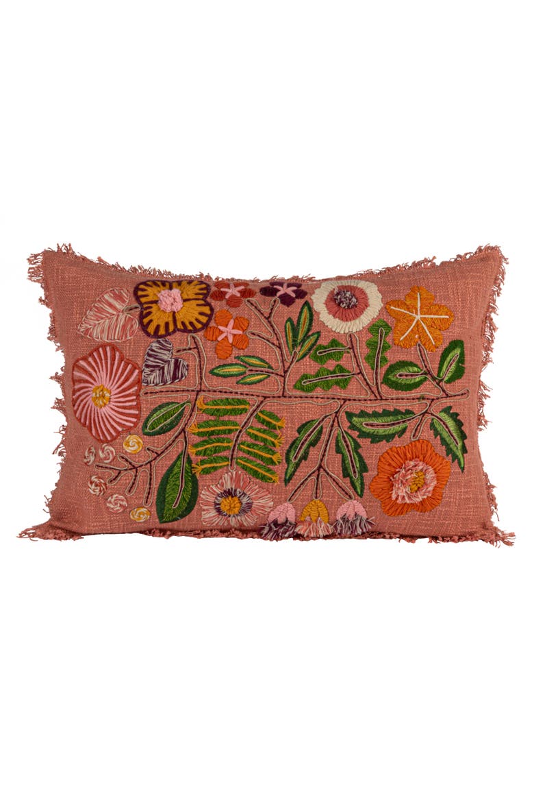 Floral Whisper Lumbar Pillow, Multicolor, Alternate, color, Pink