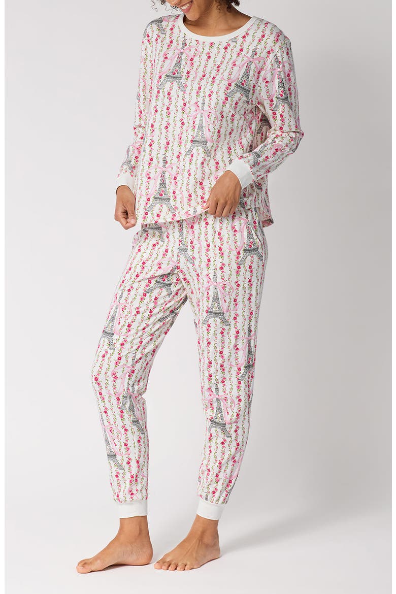 Stretch Organic Cotton Pajamas, Alternate, color, FLEUR DE LA TOUR