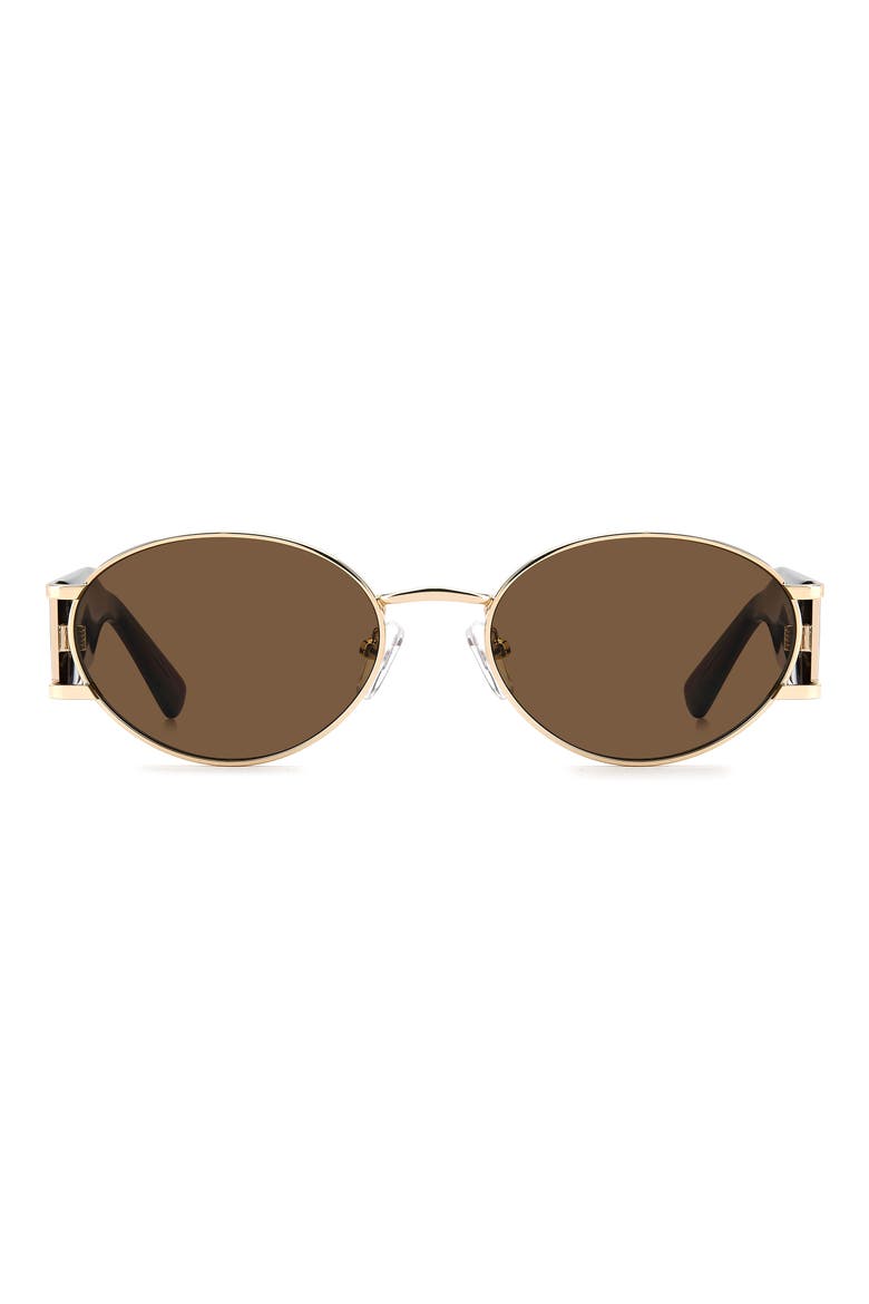 54mm Rectangular Sunglasses, Main, color, GOLD/ BROWN