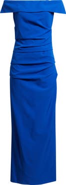 Vince Camuto Laguna Pleated Off the Shoulder Gown