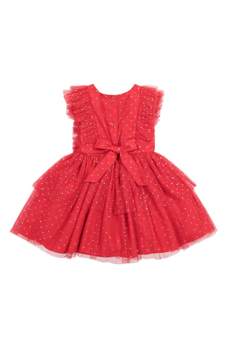 Pippa & Julie Foil Dot Mesh Party Dress & Bloomers Set, Alternate, color,