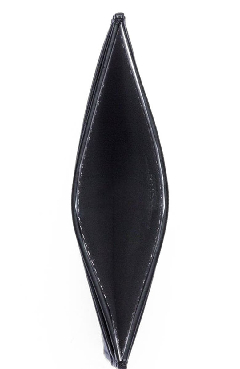 MCM Aren Card Case in Embossed Monogram Leather, Alternate, color, Black