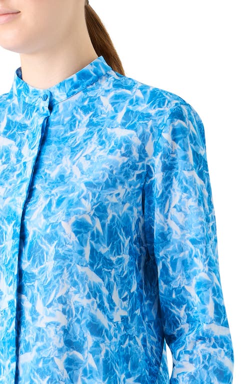 Akris Whitecaps Cotton Voile Button-up Shirt In Brown