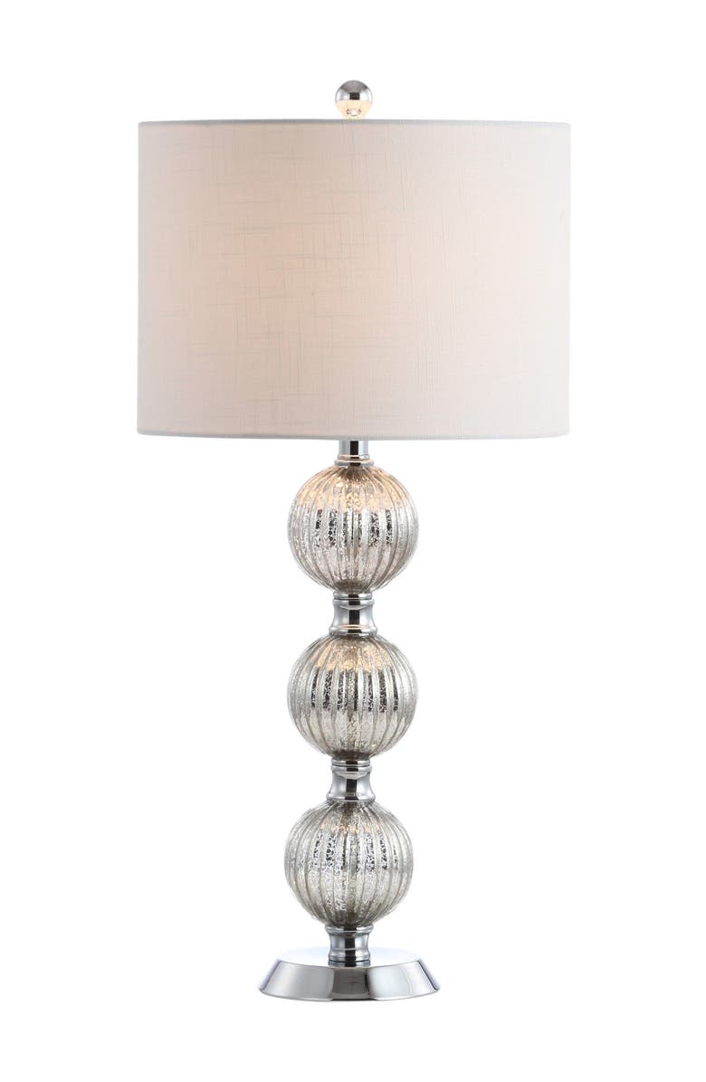 JONATHAN Y Rita 30.5" Silvered Orbs Glass/Metal LED Table Lamp, Main, color, 