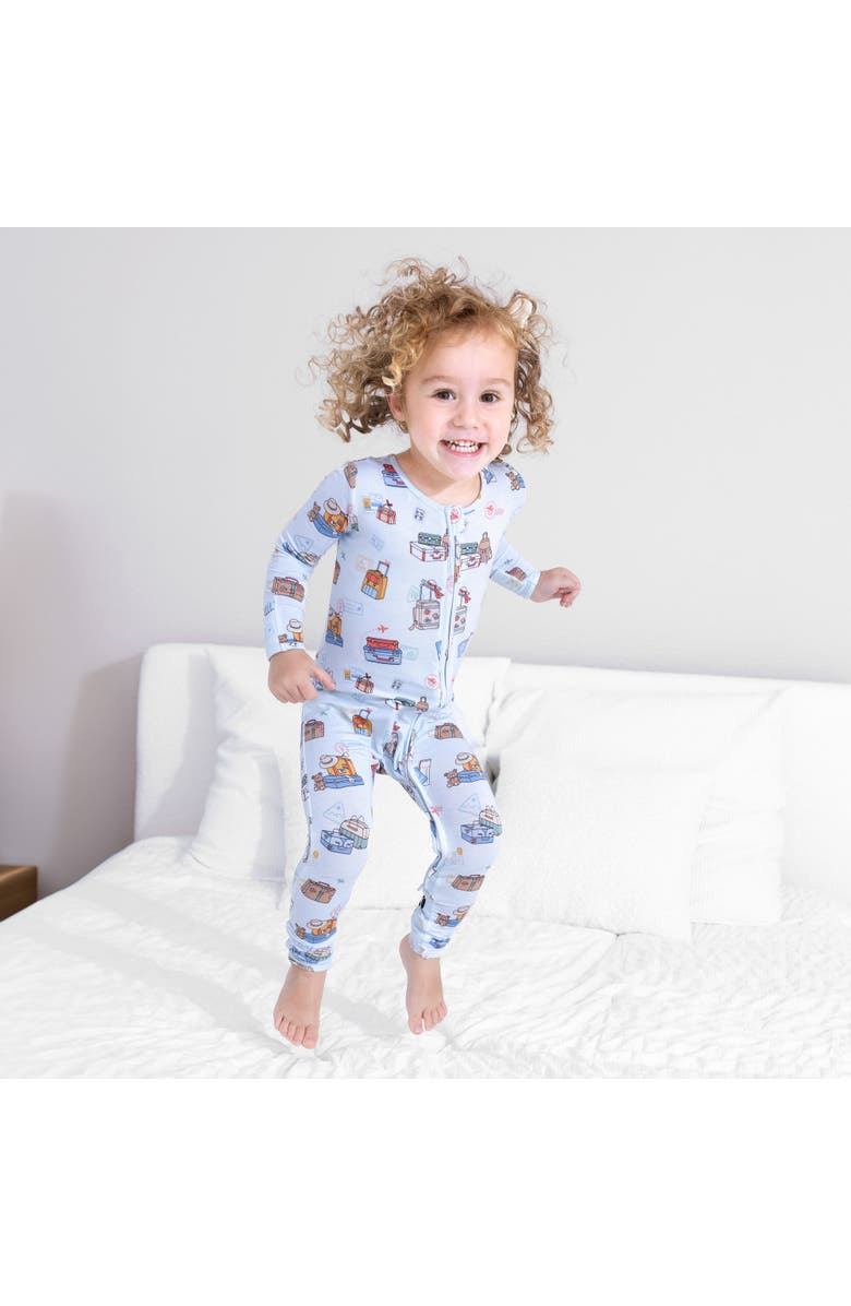 Bellabu Bear Baby Vintage Suitcases Convertible Footie, Alternate, color, Vintage Suitcases