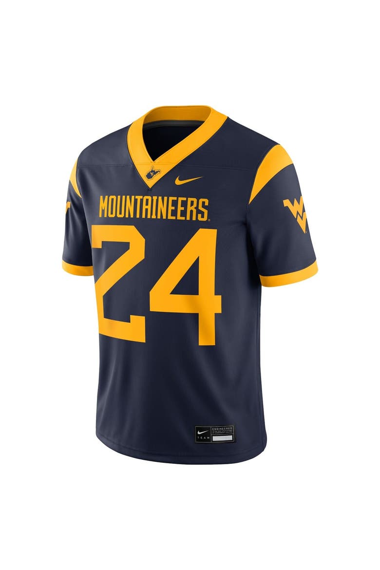 Men's Nike #24 Navy West Virginia Mountaineers Game Jersey, Alternate, color, Navy