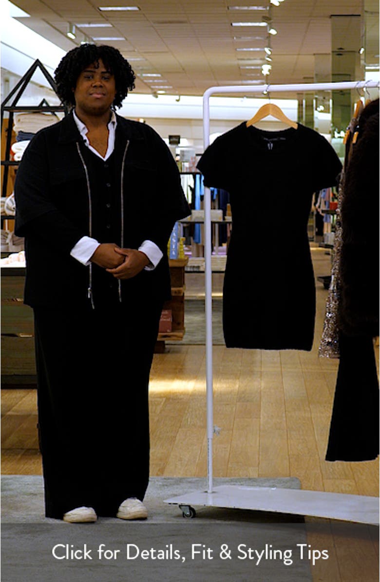 Fuzzy Short Sleeve Sweater Minidress, sales video thumbnail