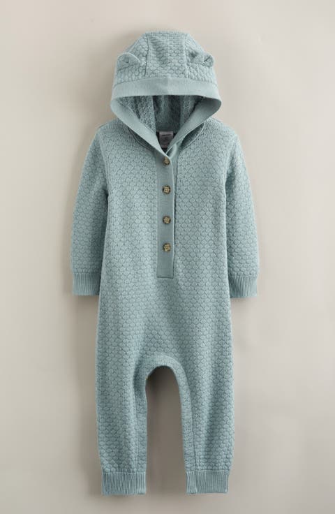 Hooded Bear Pointelle Sweater Romper (Baby)