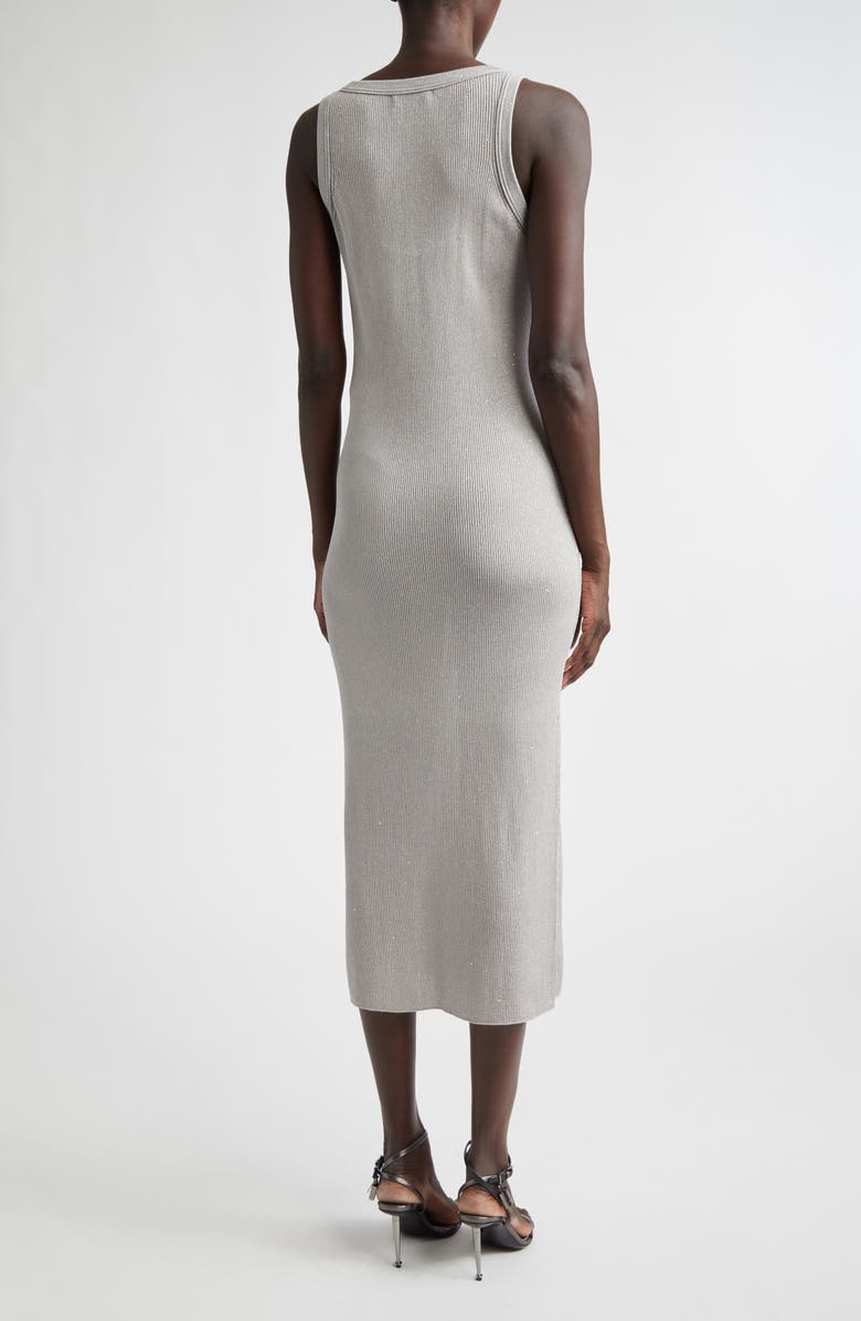 TOM FORD Sequin Rib Tank Dress, Alternate, color, Silver
