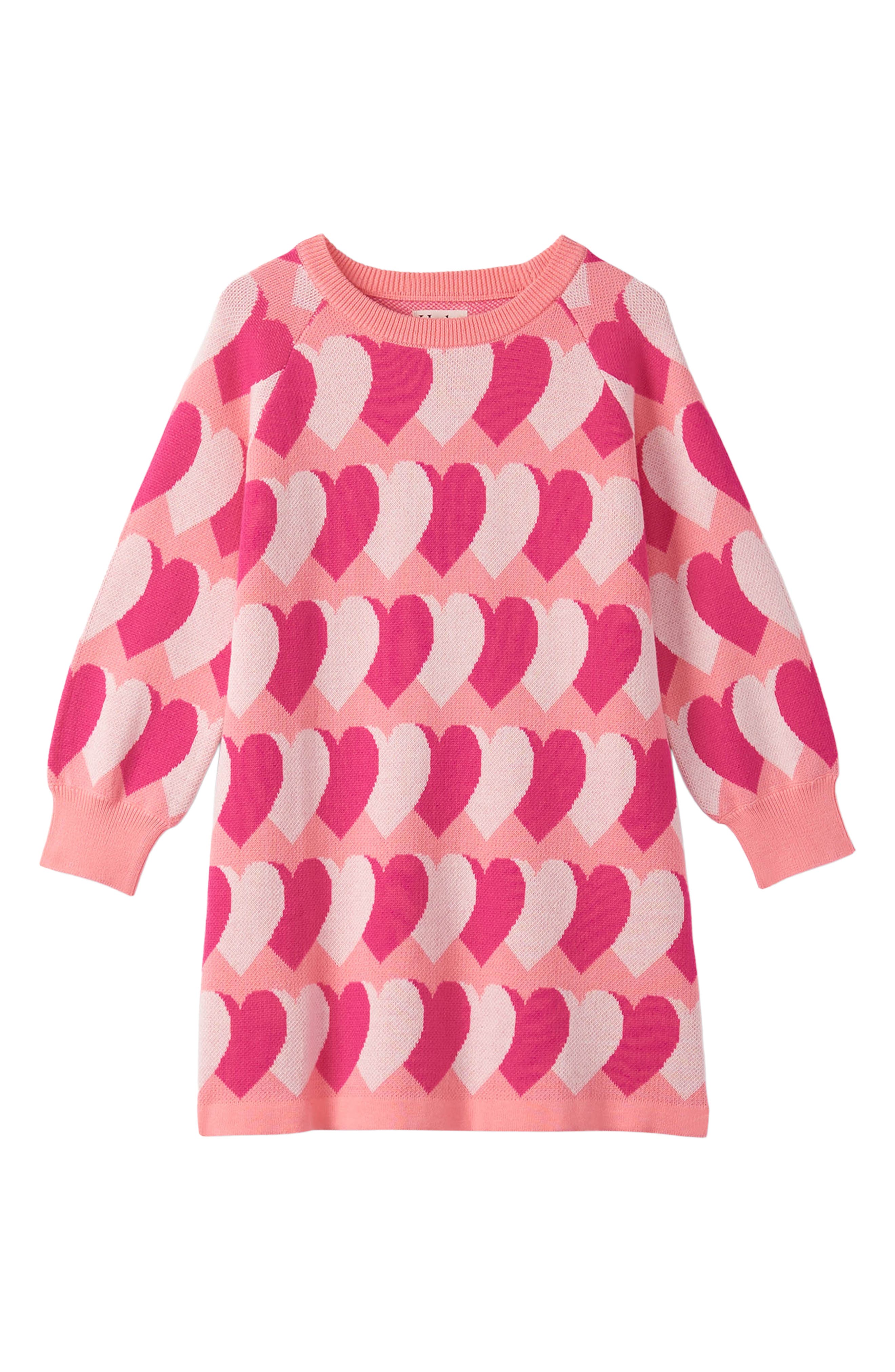 Kids' Heart Jacquard Trapeze Dress
