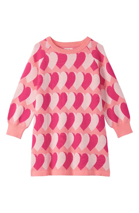 Kids' Heart Jacquard Trapeze Dress (Toddler, Little Kid & Big Kid)