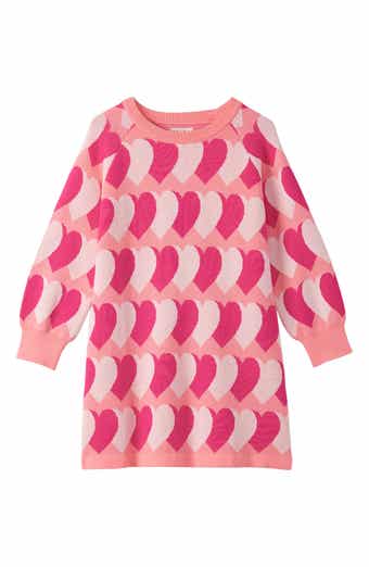 Kids' Heart Jacquard Trapeze Dress