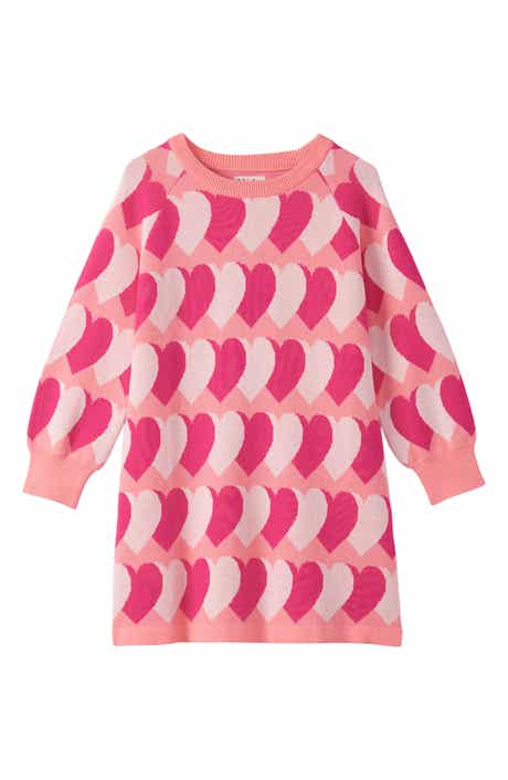 Kids' Heart Jacquard Trapeze Dress