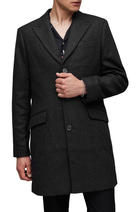 Men's John W. Nordstrom 100% Cashmere Longline Peacoat Business Career Black 2024 46L