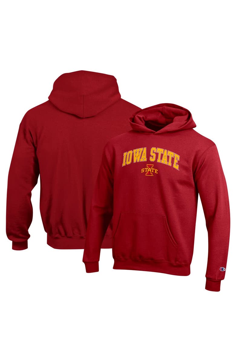 Champion Youth Champion Cardinal Iowa State Cyclones Campus Pullover Hoodie, Main, color, Cardinal