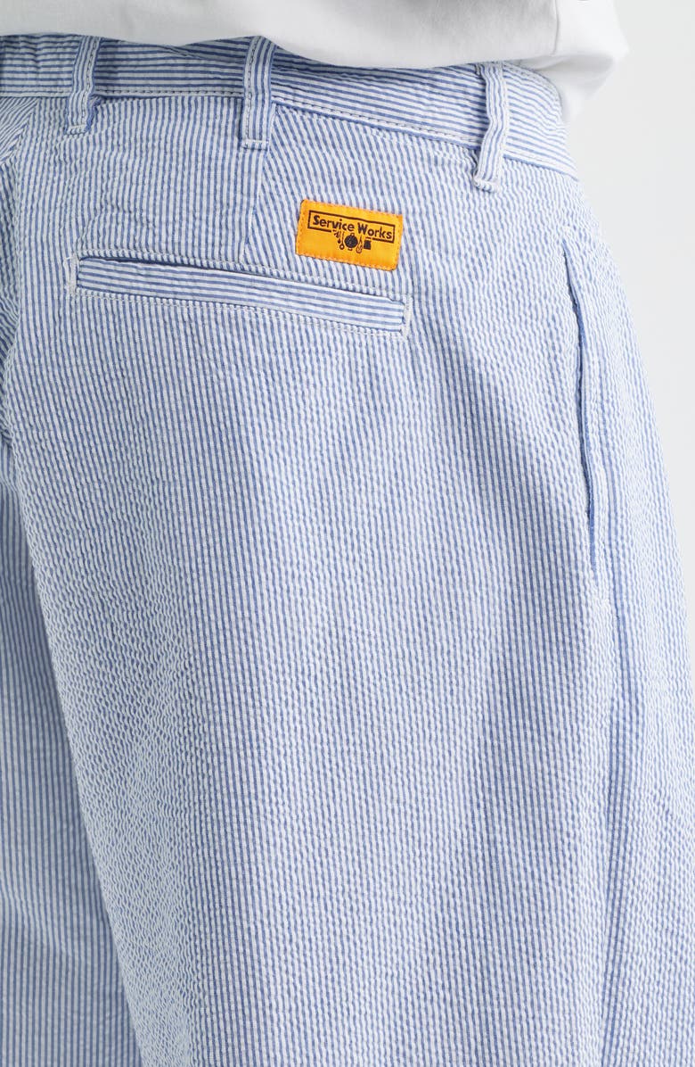 Service Works Part Timer Organic Cotton Seersucker Pants, Alternate, color, Navy Stripe