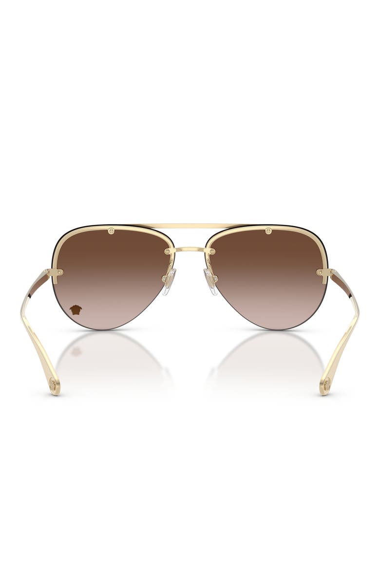 60mm Pilot Sunglasses, Alternate, color, PALE GOLD / BROWN GRADIENT