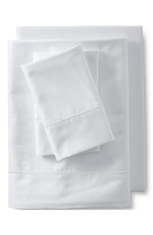 LANDS' END LANDS' END 417 THREAD COUNT PREMIUM SUPIMA COTTON NO IRON SATEEN FITTED BED SHEET