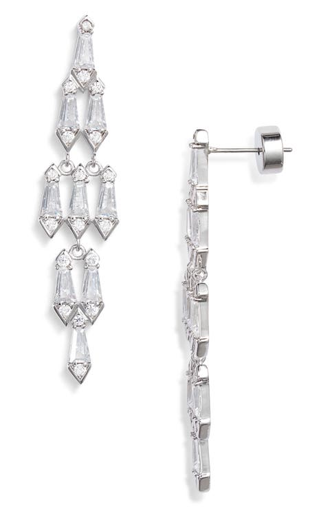 Kite Cubic Zirconia Chandelier Drop Earrings