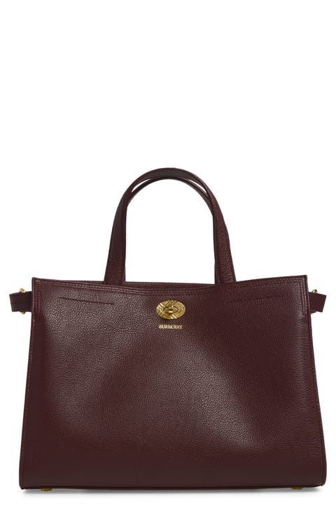 Small Cotswolds Leather & Check Canvas Tote