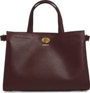 Burberry Small Cotswolds Leather & Check Canvas Tote