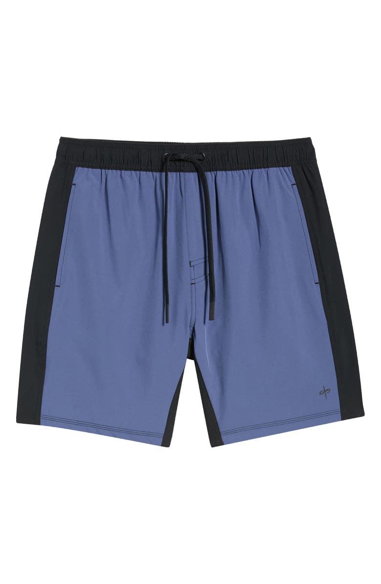 SANTO STUDIO Tempo Wordmark Performance Drawstring Shorts, Alternate, color, Blue