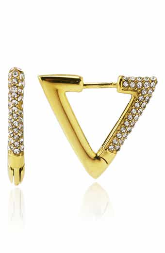 REBL Triangle Stone Hoop Earrings