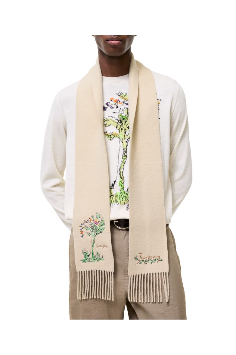 Narrow Brave Little Tree Cashmere Scarf, Alternate, color, Nutmeg beige