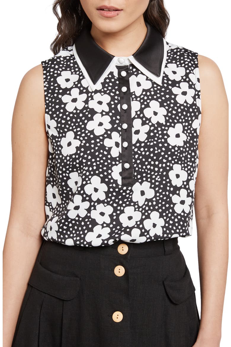 Doubly Delightful Top, Main, color, WHITE/ BLACK FLORAL OPTIC