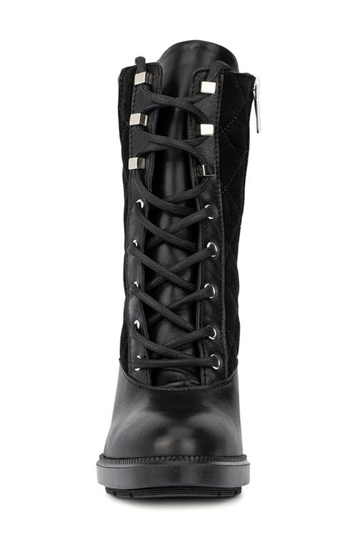 Aquatalia Iole Quilted Lace-up Bootie In Black