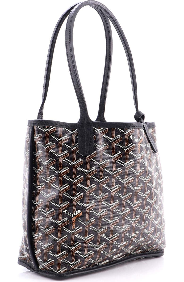 Pre-Owned Goyard Anjou Reversible Tote Coated Canvas Mini, Alternate, color, Black