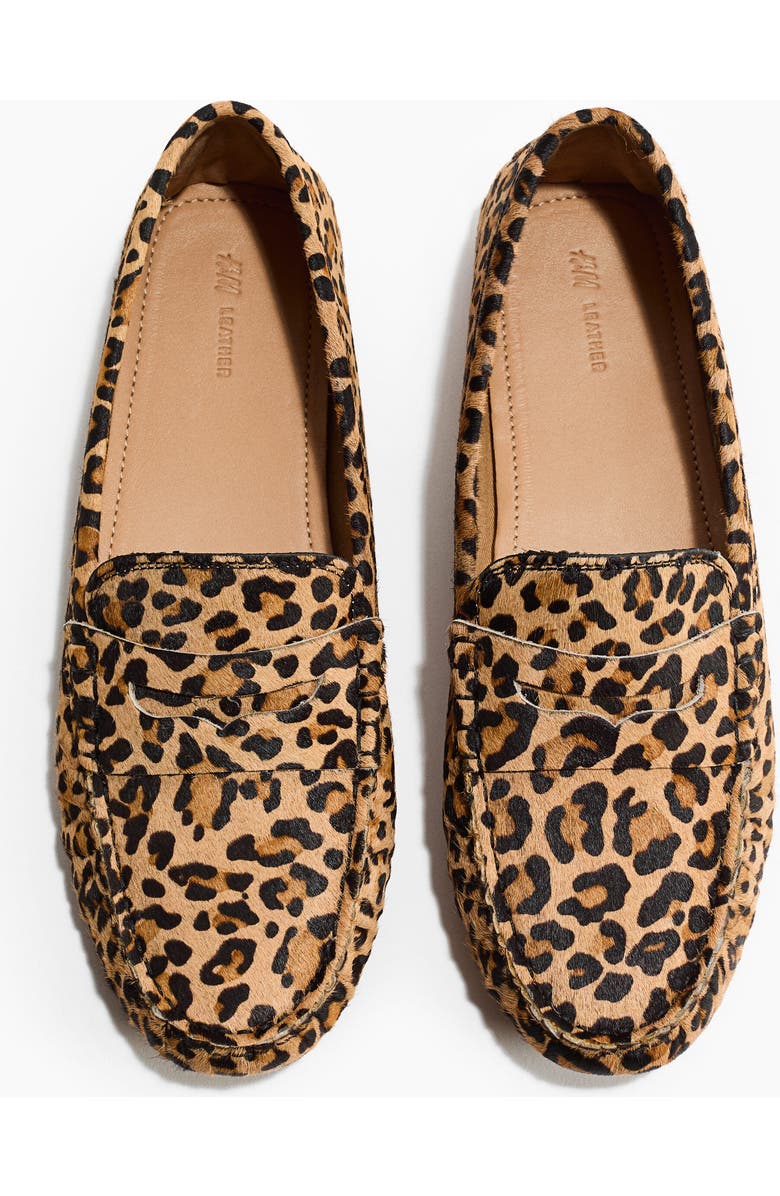H&M Leather Loafers, Main, color, Beige/Faux Leopard