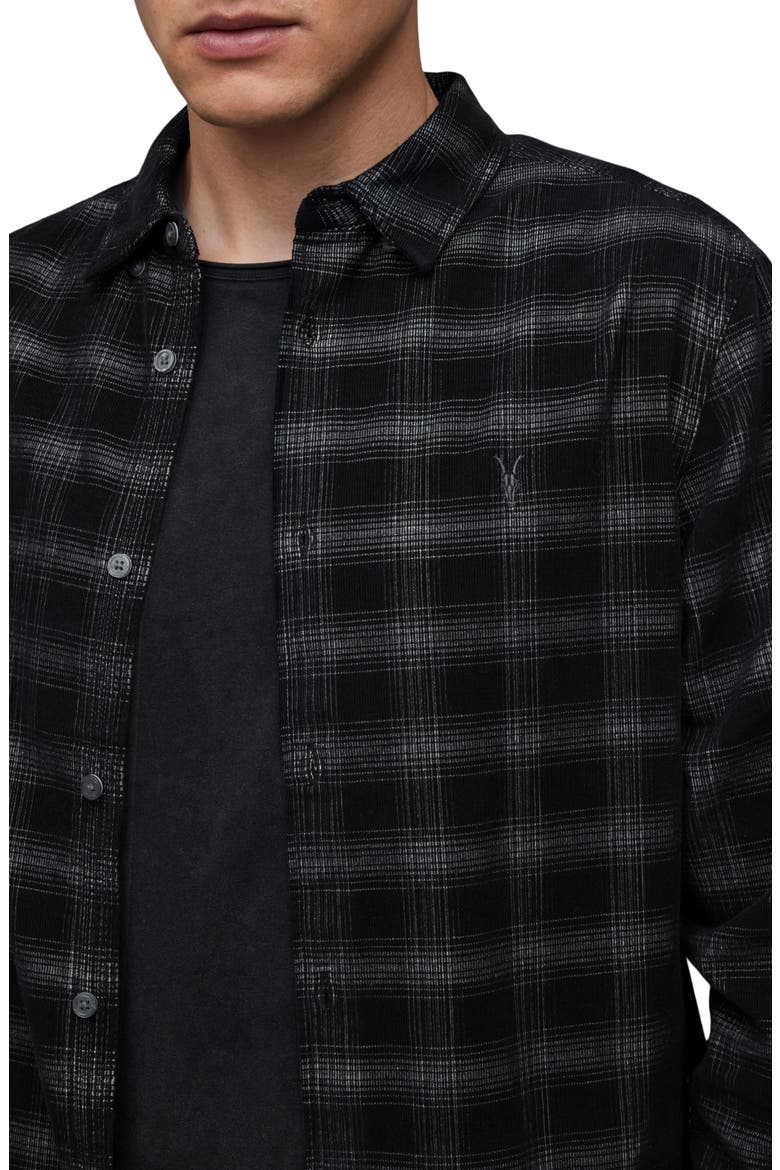 Eastburn Plaid Button-Up Shirt, Alternate, color, BLACK