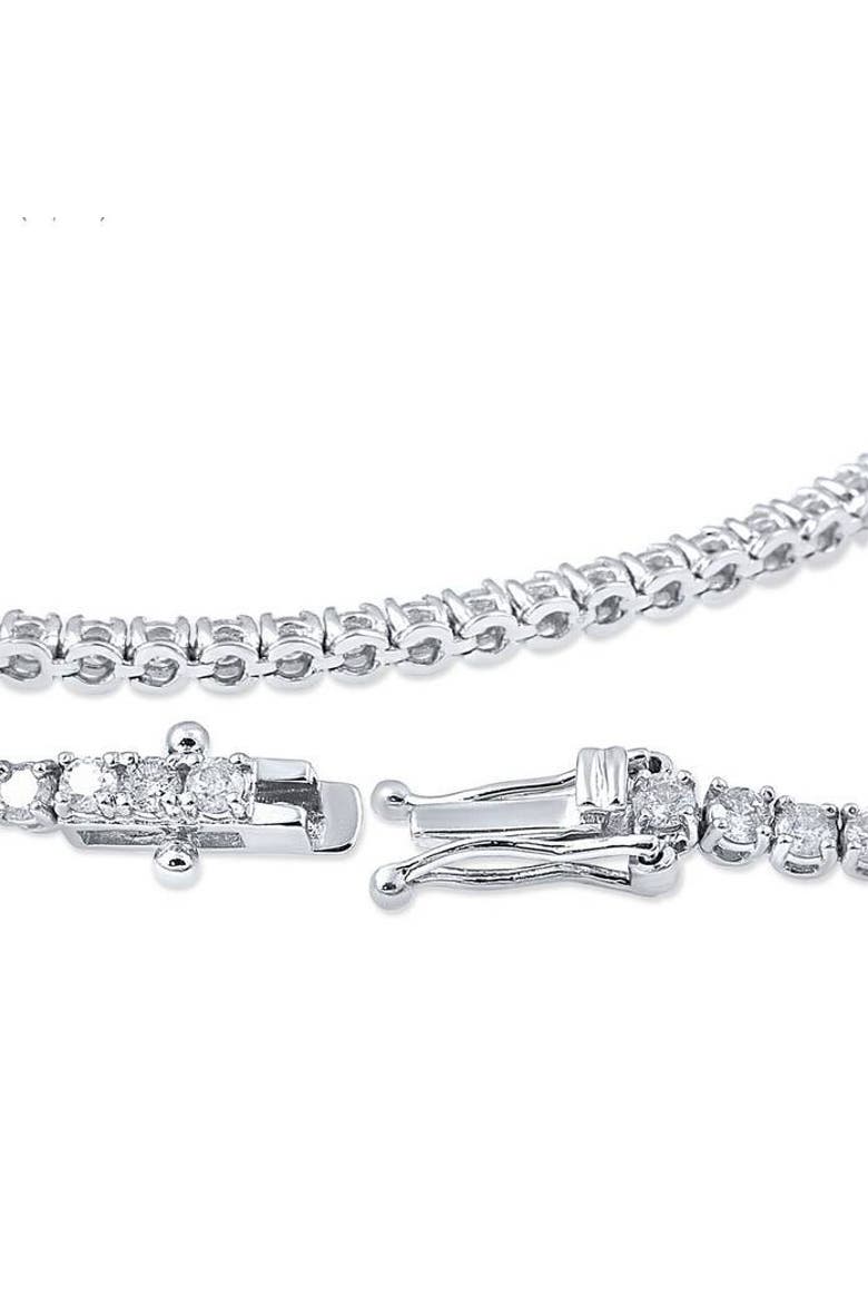 3 Carat Round Cut Lab Grown Diamond Tennis Bracelet In 14k Gold 7", Alternate, color, 14k White Gold