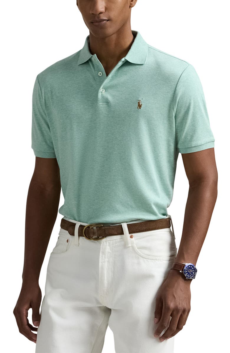 Polo Ralph Lauren Classic Fit Solid Green Cotton Jersey Polo, Main, color, 