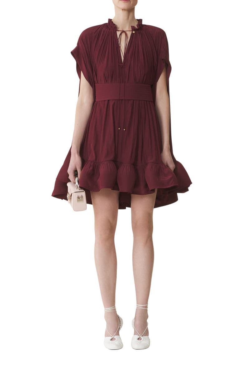 Short Charmeuse Dress, Main, color, Burgundy